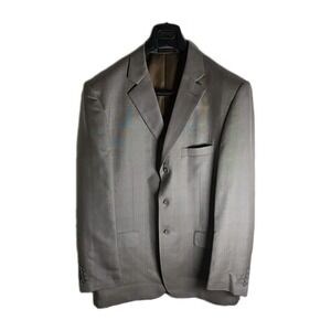 VINCI‎ Men's 2 Piece Suit Tan Windowpane 44R See Pics